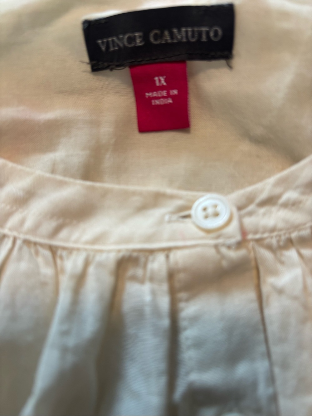 Vince Camuto 1X Cream 100% Cotton Lace Detail Blouse - Picture 7 of 8